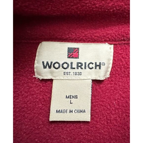 Wool rich Woolrich Wool Quarter Zip Sweatshirt Pullover Red Men’s Large - Picture 3 of 5